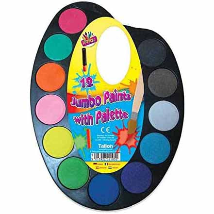 12 Jumbo Paints on Palette