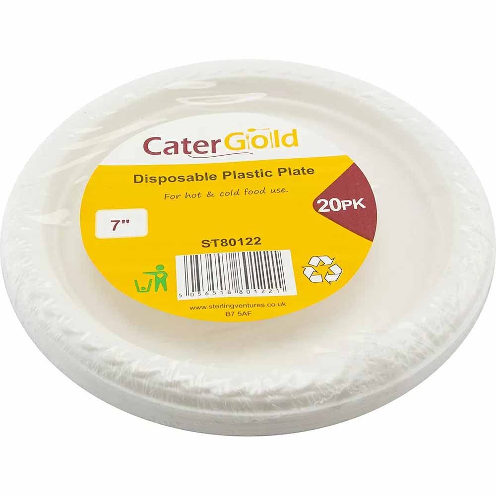 Reusable Plastic Plate 7" 20pk