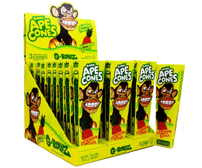 G-Rollz Ape Cones Pineapple Punch 3 Cones 24 Pack