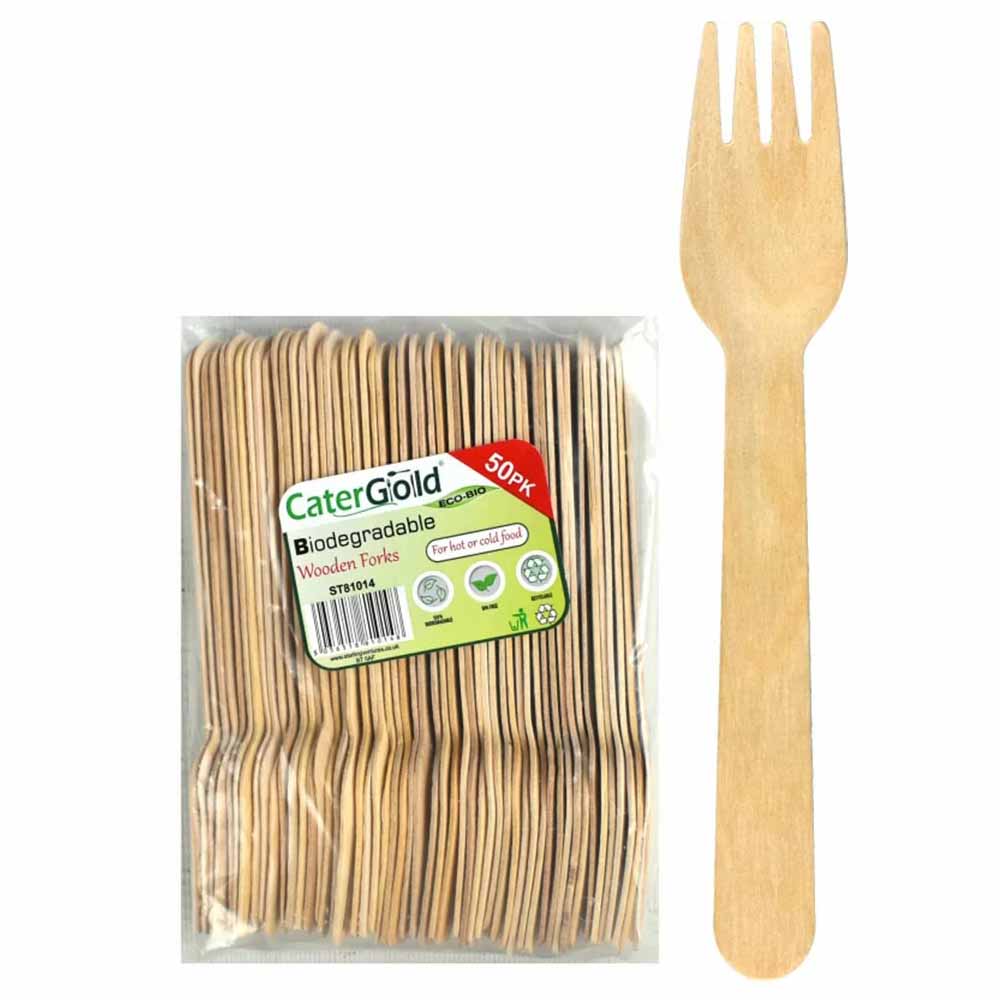 Eco-Bio Wooden Forks 50pk