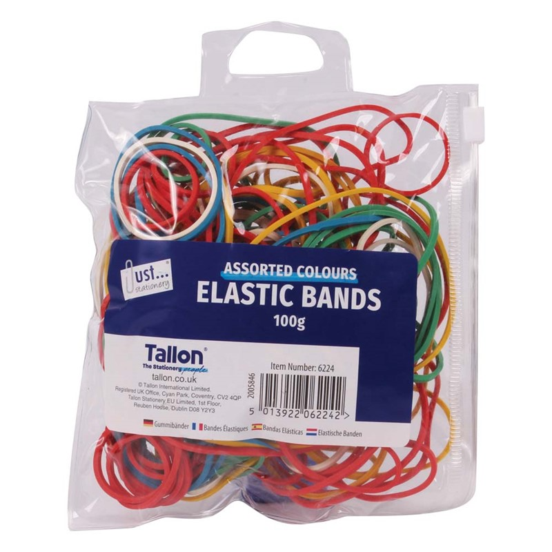 Tallon Coloured Elastic Bands 12 Packs