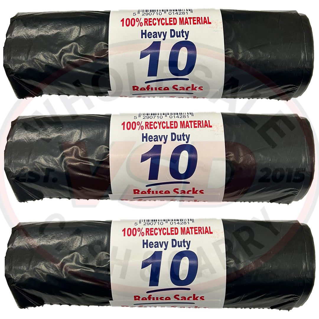 Extra Heavy Duty Refuse Sacks / Black Bags 20 PACK X10’s