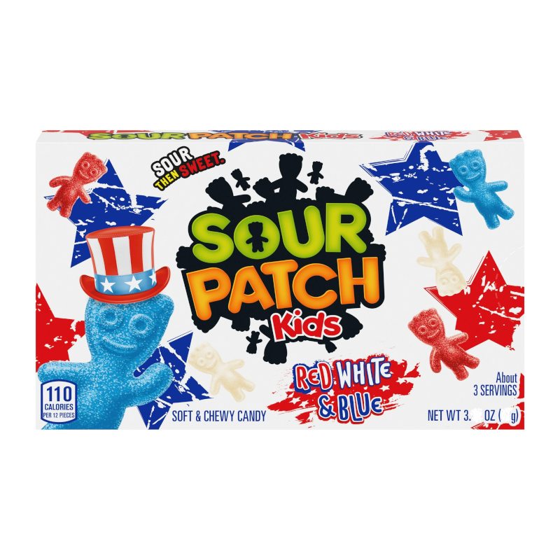 Sour Patch Kids Red White & Blue Theatre Box - 3.1oz (88g)